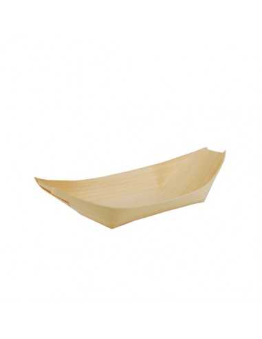 Tigelas de madeira forma barco fingerfood 19 x 10 cm