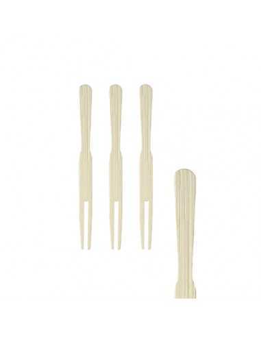 Brochetas tenedor de madera bambú de 8,5 cm Pickup
