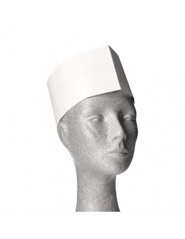 Chapéus de chef ou pasteleiro em papel  branco 8,5 x 27,5 cm