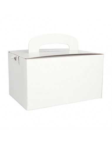 Cajas de cartón con asa color blanco 15,5 x 22,5 x 12,5cm