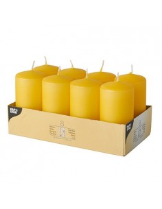 Velas de taco decorativas color amarillo Ø 50 x 100mm