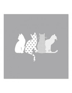 Servilletas de papel decoradas gatos color gris 33 x 33 cm