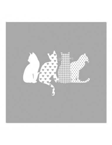 Guardanapos de papel decorados Cats cinzento  33 x 33 cm