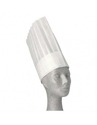 Gorros cocinero de papel color blanco desechables 30 x28 cm modelo Toscana