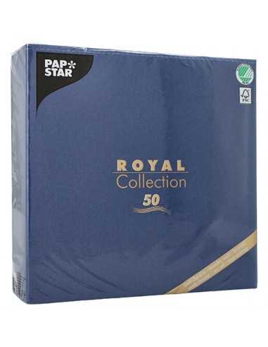 Guardanapos de papel qualidade premium Royal Collection 48 x 48 cm azul escuro