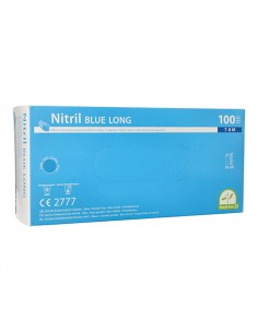 Guantes de nitrilo color azul sin talco Talla M