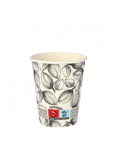 Vasos de cartón café to go decorados gris blanco 200ml