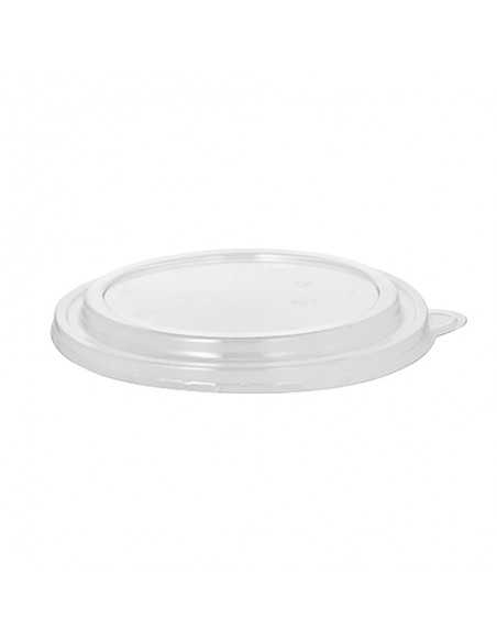 Tapas redondas plástico transparente para ensaladeras cartón Ø 18,4 cm