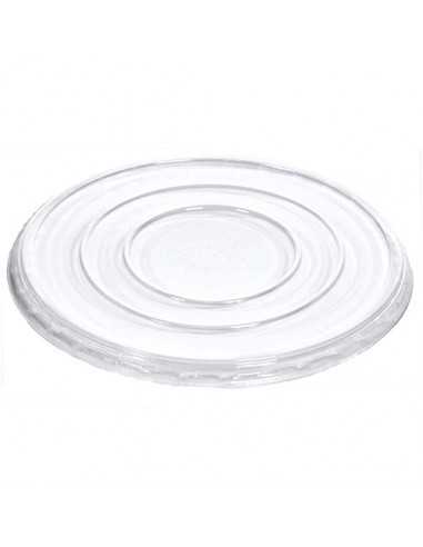 Tapas redondas plástico reciclado transparente para ensaladeras Ø 18 cm