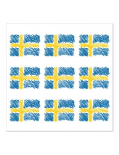 Servilletas de papel decoradas bandera Suecia 33 x 33cm