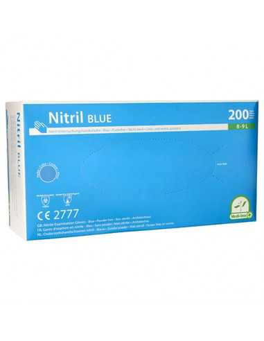 Guantes de nitrilo color azul sin talco talla L