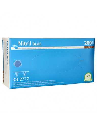 Luvas de nitrilo sem pó talco cor azul Medida XL