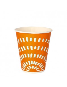 Vasos de cartón color naranja bebidas frias To Go 250 ml