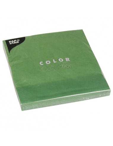 Servilletas de papel color verde oscuro 3 capas 40 x 40 cm
