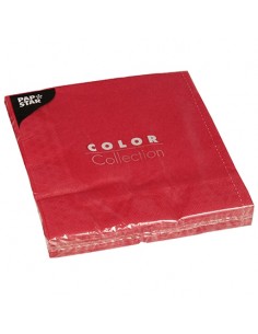 Servilletas de papel color rojo 3 capas 40 x 40 cm