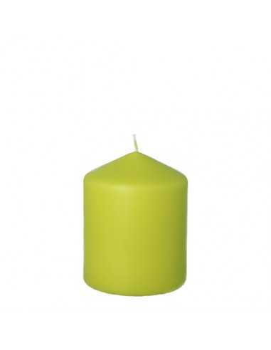 Vela taco color verde abedul decorativa Ø 80 mm x 100 mm