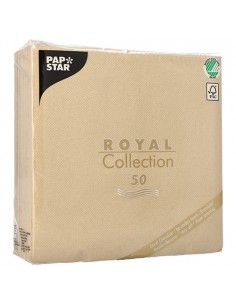Servilletas papel aspecto tela color arena Royal Collection 40 x 40 cm