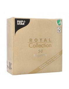 Servilletas papel aspecto tela color arena Royal Collection 33 x 33 cm