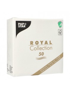 Servilletas papel aspecto tela color blanco Royal Collection 33 x 33 cm