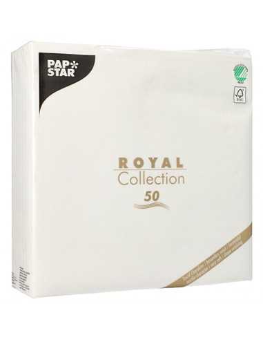 Guardanapos de papel aspeto tecido Royal Collection 48 x 48 cm branco