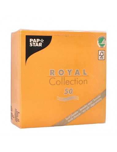 Guardanapos papel aparência tecido laranja Royal Collection 33 x 33 cm