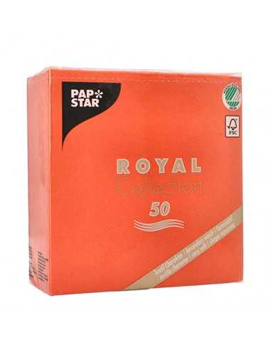Servilletas de papel color naranja 33 x 33 cm Royal Collection