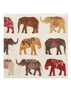 Servilletas de papel decoradas Elefantes 33 x 33 cm