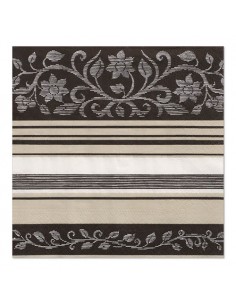 Servilletas de papel decoradas Clasic Lush color negro 33 x 33 cm