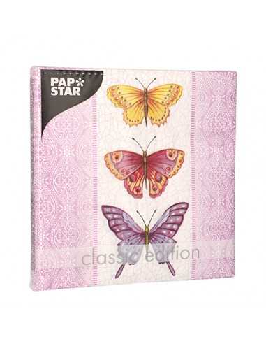 Guardanapos de papel decorados borboletas rosa 33 x 33 cm Gentle Butterflies
