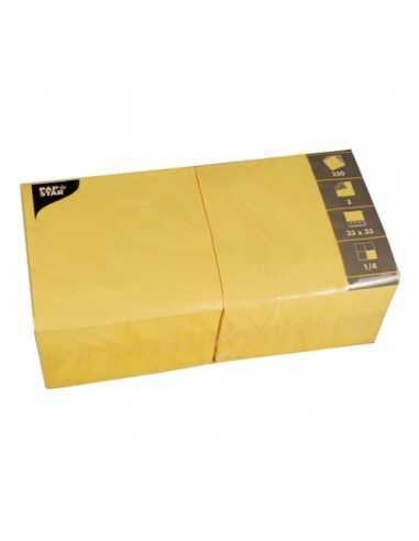 Guardanapos de papel cor amarelo 33 cm x 33 cm