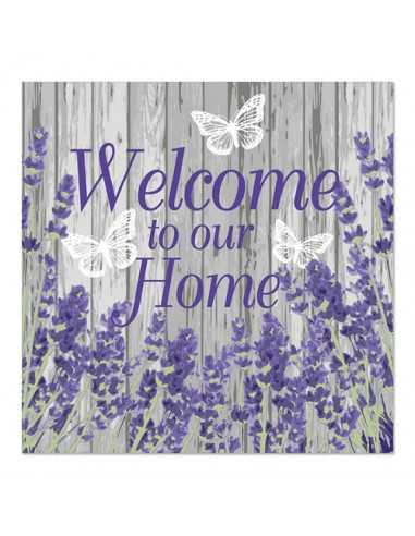 Servilletas de papel decoradas gris violeta 33 x 33 cm Welcome Home