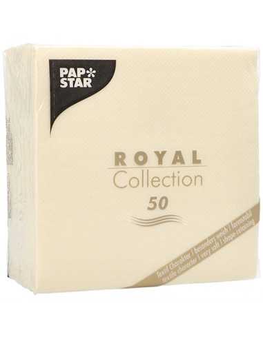 Servilletas papel aspecto tela color champan Royal Collection 25 x 25cm