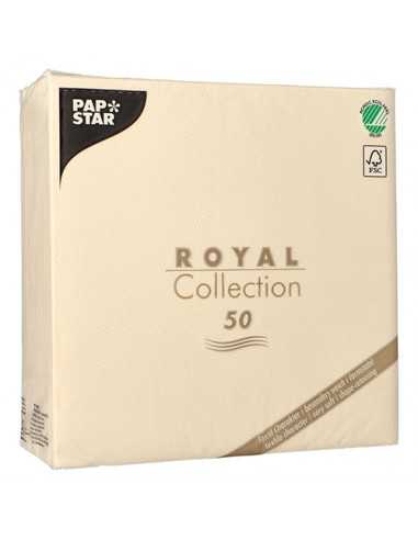 Guardanapos papel aparência tecido Royal Collection 40 x 40 cm cor champanhe