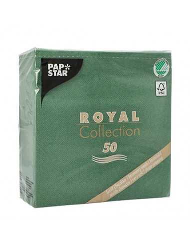 Guardanapos papel aparência tecido em tons de verde 33 x 33 cm Royal Collection