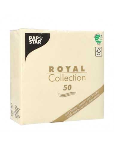 Guardanapos papel aparência de tecido cor champhane Royal Collection 40 x 40 cm