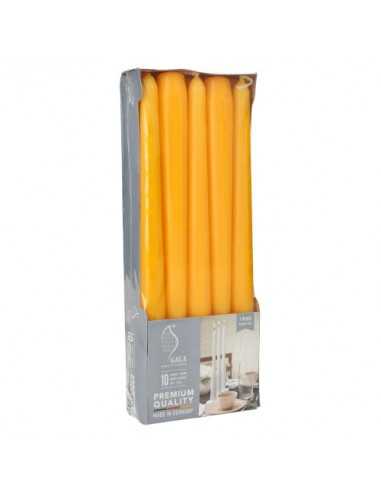 Velas candelabro color amarillo oro Ø 2,3 x 25 cm