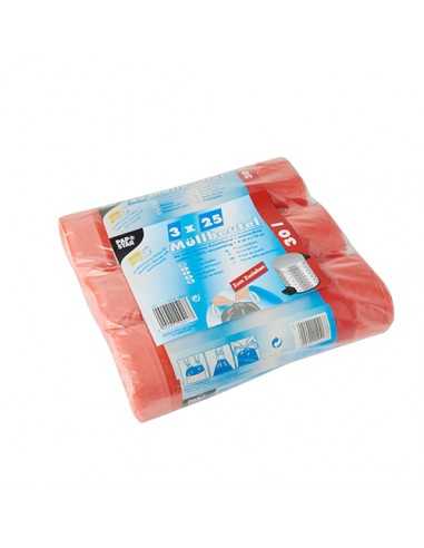 Sacos para lixo plástico HDPE vermelho com cordão 30l