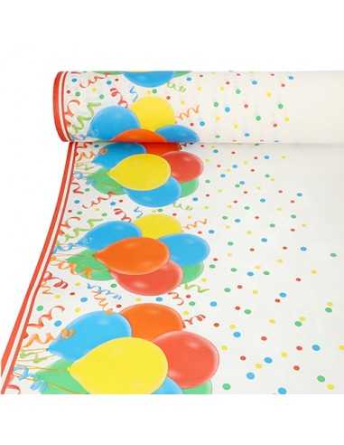 Mantel de papel decorado globos para fiestas infantiles rollo 40 x 1,18 m