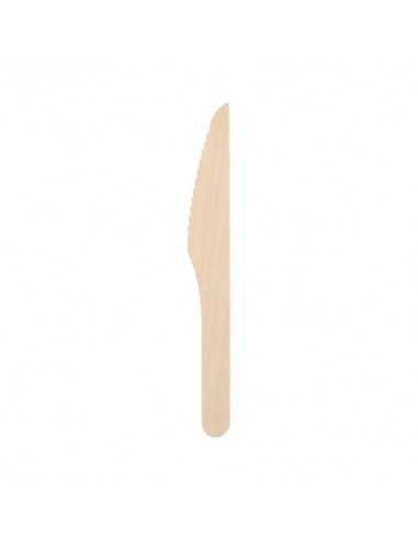 Cuchillos de madera natural desechables 16,5 cm Pure