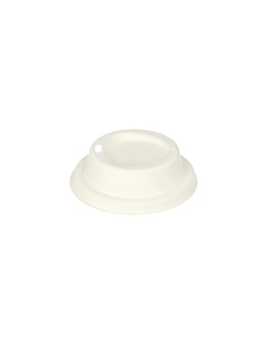 Tapas para vaso compostables caña azúcar Pure blanco cúpula Ø 8cm