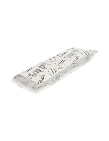 Sacos de papel impresso para hot dog  21 cm x 8,5 cm