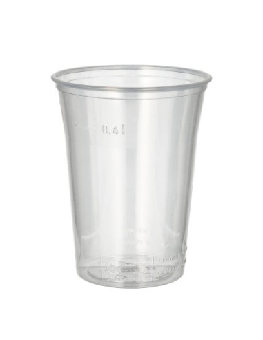 Vasos desechables plástico transparente borde redondeado