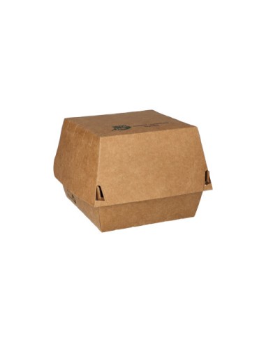 Cajas para hamburguesas cartón marrón 9 x 9 cm Pure 100% Fair