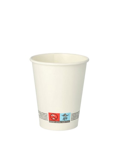 Vasos de cartón blanco compostables 200ml Biobased