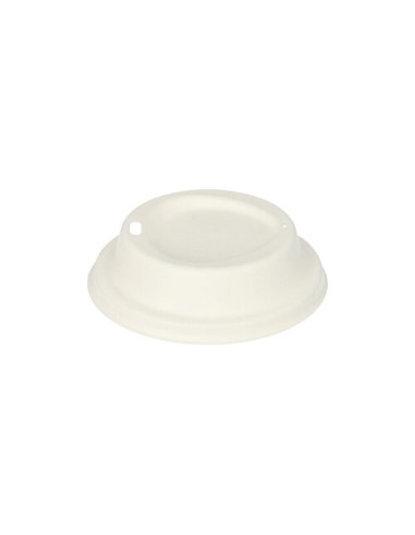 Tapas para vaso compostables caña azúcar blanco cúpula Ø 9 cm Pure