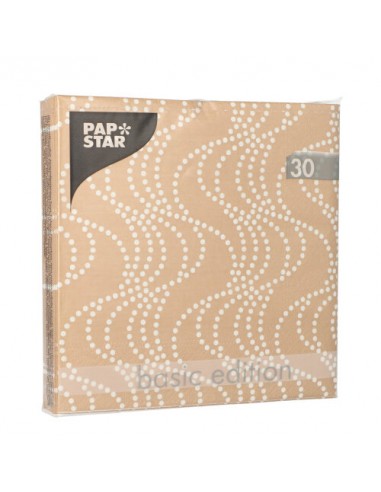 Servilletas de papel decoradas color beige 33 x 33 cm Pearl