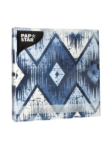 Guardanapos de papel decorados geométrico cor azul escuro 33 x 33 cm