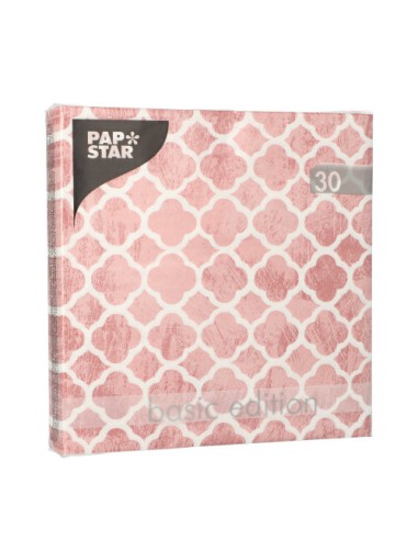 Guardanapos de papel decorados estampa geométrica rosa 33 x 33 cm