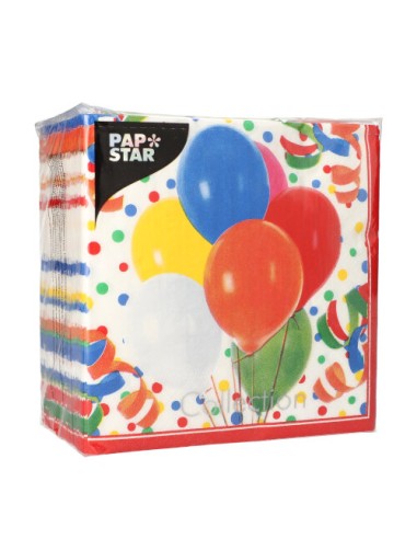 Servilletas de papel fiestas infantiles decoradas globos 33 x 33 cm