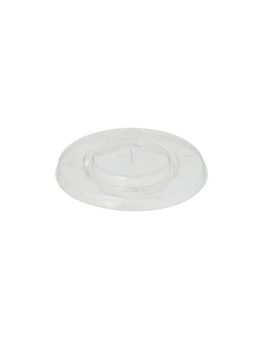 Tapas compostables para vasos PLA transparente con corte cañita Ø 9,5 cm Pure